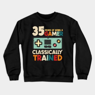 Level 35 Unlocked Tee Cool 35th Birthday Gift For Gamer Men Women 35 Birthday Party Gaming Gift Gamer Birthday Game Console copy Crewneck Sweatshirt